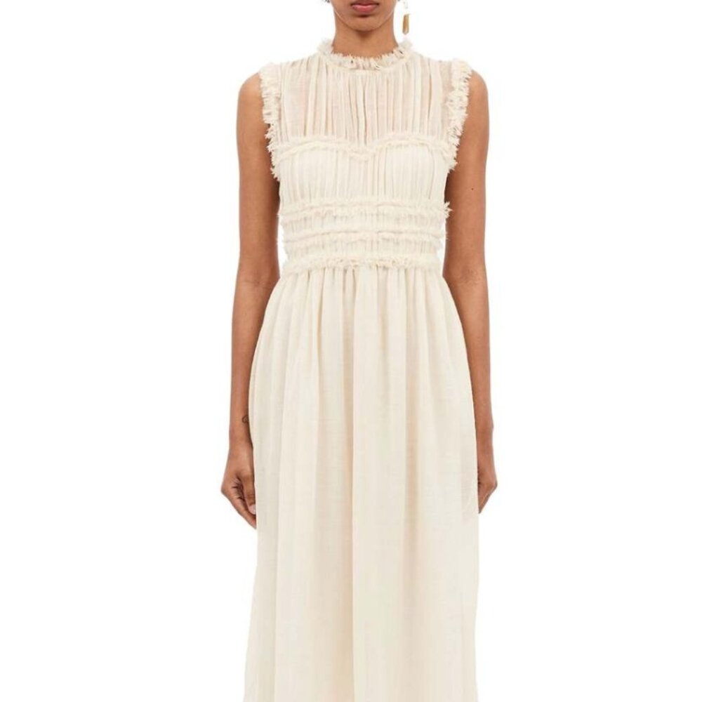 NWOT ULLA JOHNSON Wool Aberdeen Midi in Alabaster M $620 - Picture 4 of 11